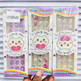 Nails Children Acrylic Fake Nails, Lightweight, Long Lasting, Easy to Use -Multi (Nails Children, 144pcs ) PACKAGE INCLUDED : 12Nails 1pkt –  12 small pkt  = 144 pcs  nail .